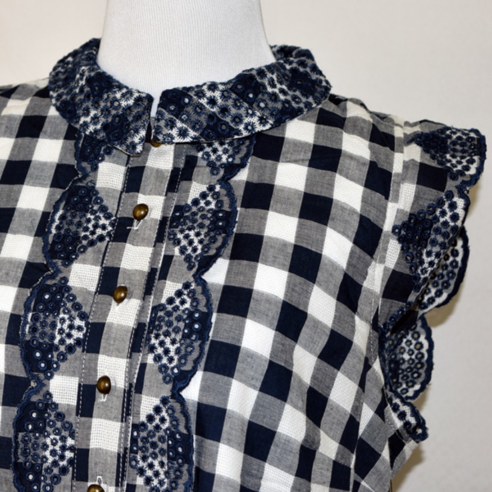 NWT Dear Creature Anthropologie Gingham Mini Dress - Picture 6 of 7